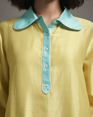 Lime Sorbet Chanderi Silk Co-ord Set