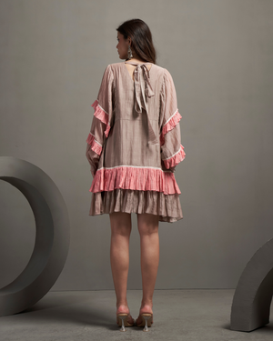 Smoke Grey Malai Chanderi Dress