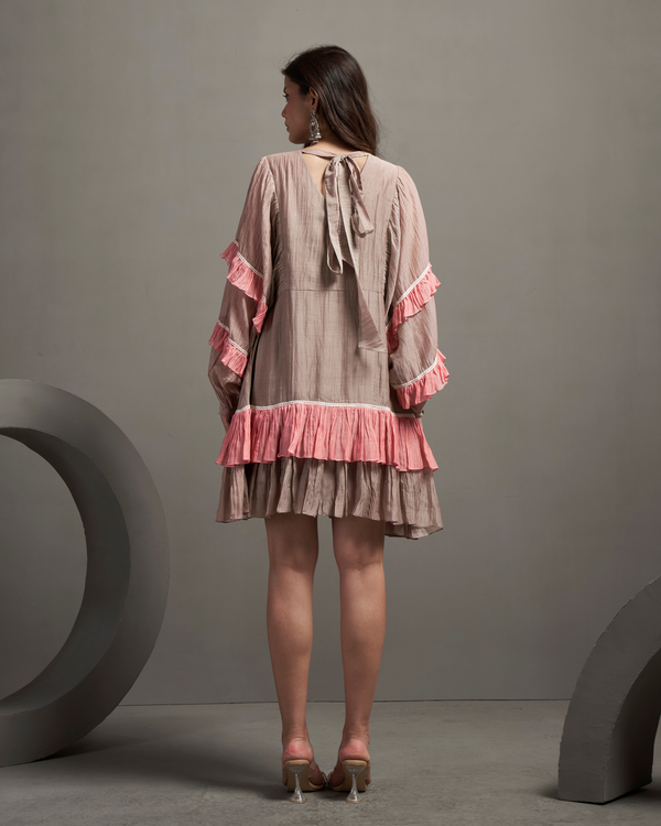 Smoke Grey Malai Chanderi Dress