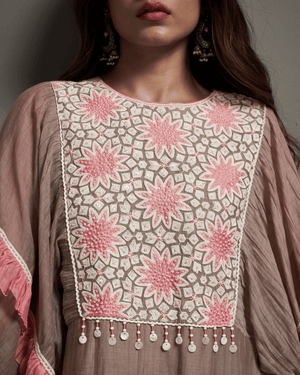 Smoke Grey Malai Chanderi Dress