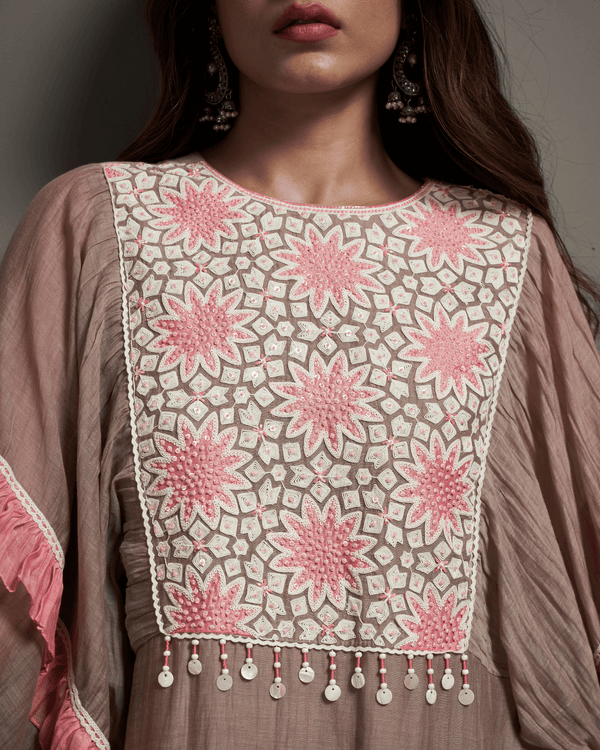 Smoke Grey Malai Chanderi Dress