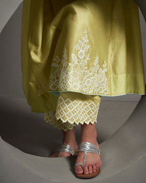 Lemon Glow Chanderi Silk Kurta Set