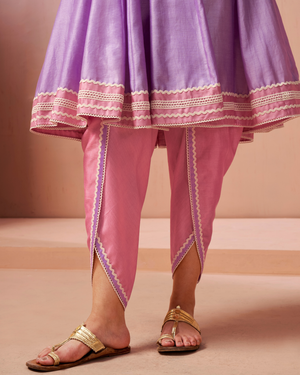 Violet Charm Chanderi Silk Peplum Dhoti Set