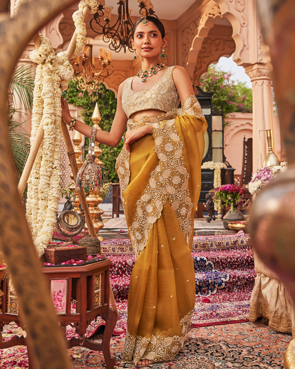 Deep Mustard Saree