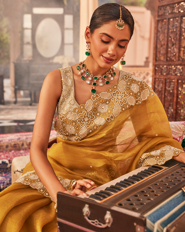 Deep Mustard Saree