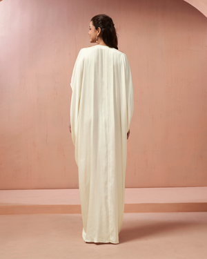 Ivory Gleam Satin Silk Kaftan