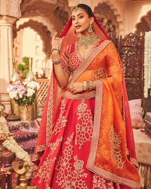 Rajwadi Red Lehenga