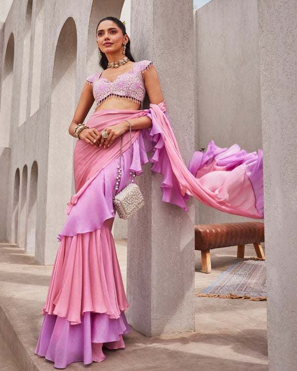 Pink Sorbet Drape Saree