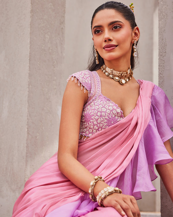 Pink Sorbet Drape Saree