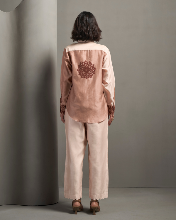 Nude Rose Chanderi Silk Co-ord Set