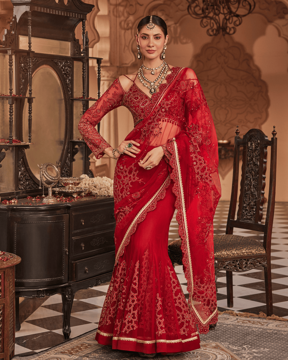 Sassy Grace Maroon Saree