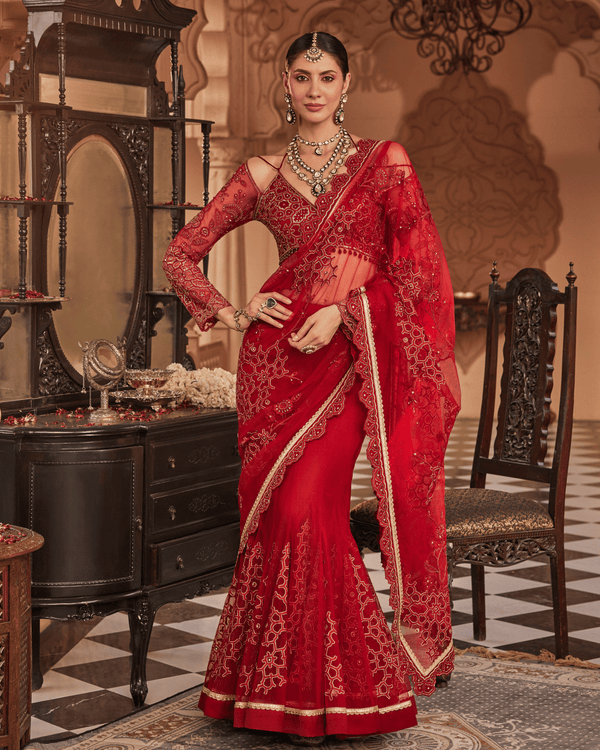 Sassy Grace Maroon Saree