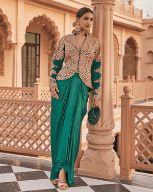 Jewel Bottle Green Blazer Set