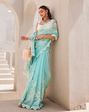 Oceanic Blue Saree