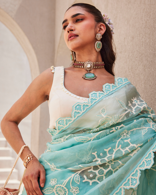 Oceanic Blue Saree