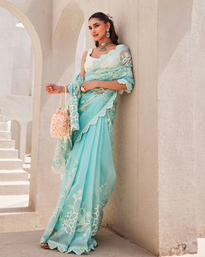 Oceanic Blue Saree