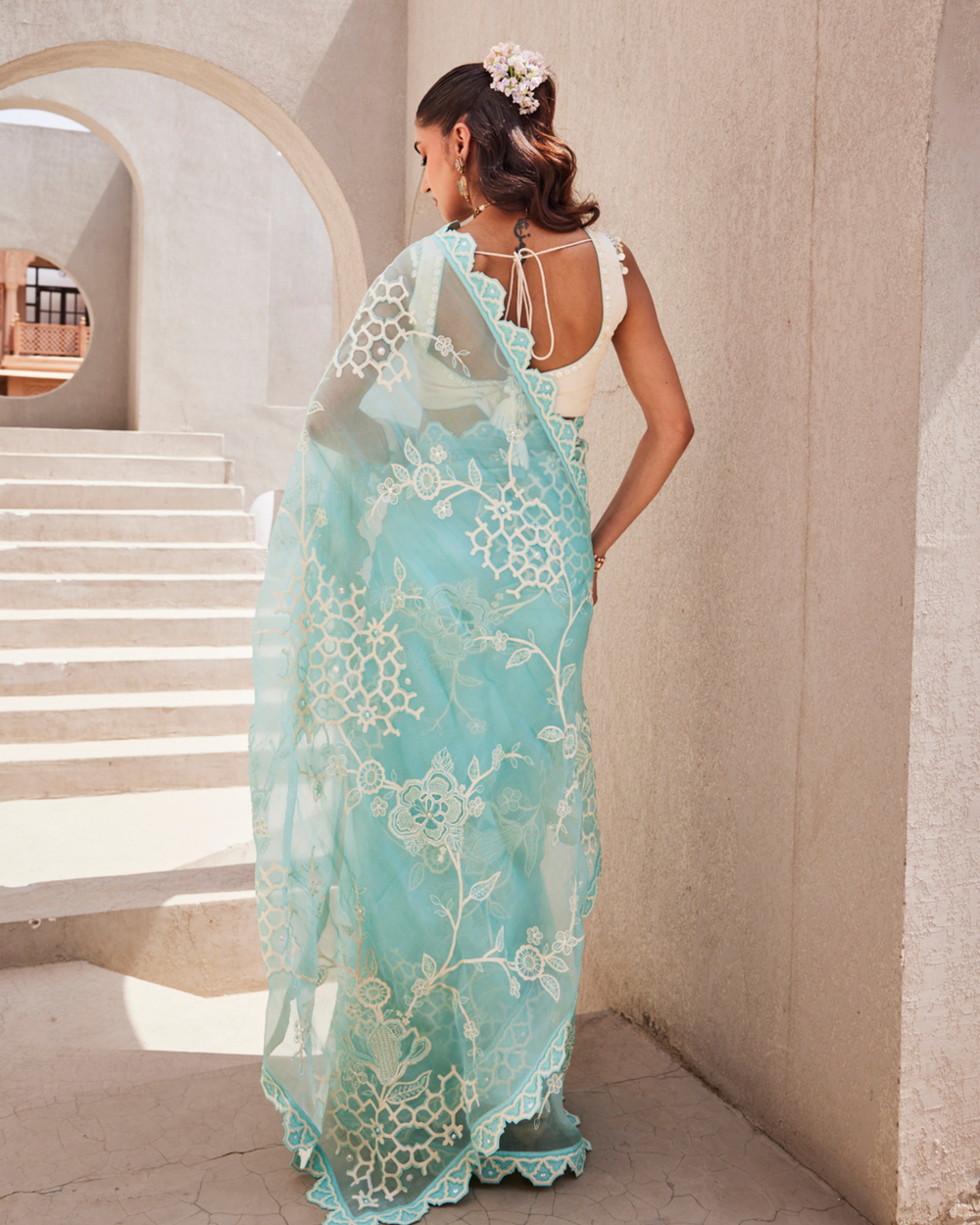 Oceanic Blue Saree
