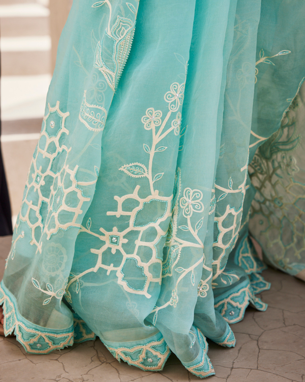 Oceanic Blue Saree