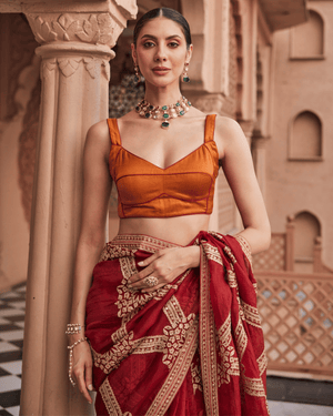 Scarlet Red Saree