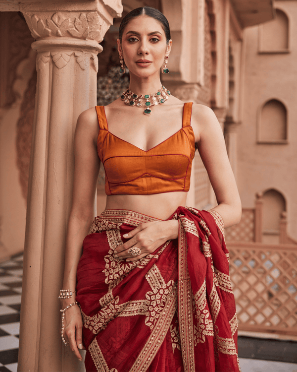 Scarlet Red Saree