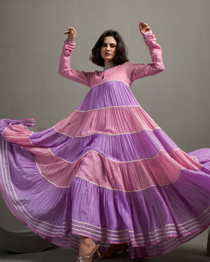 Lilac Blush Malai Chanderi Dress Set