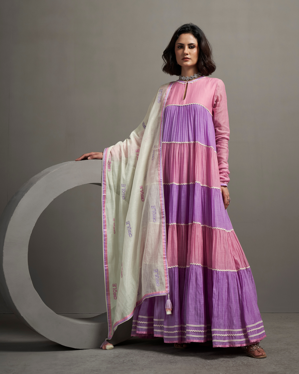 Lilac Blush Malai Chanderi Dress Set