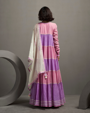 Lilac Blush Malai Chanderi Dress Set