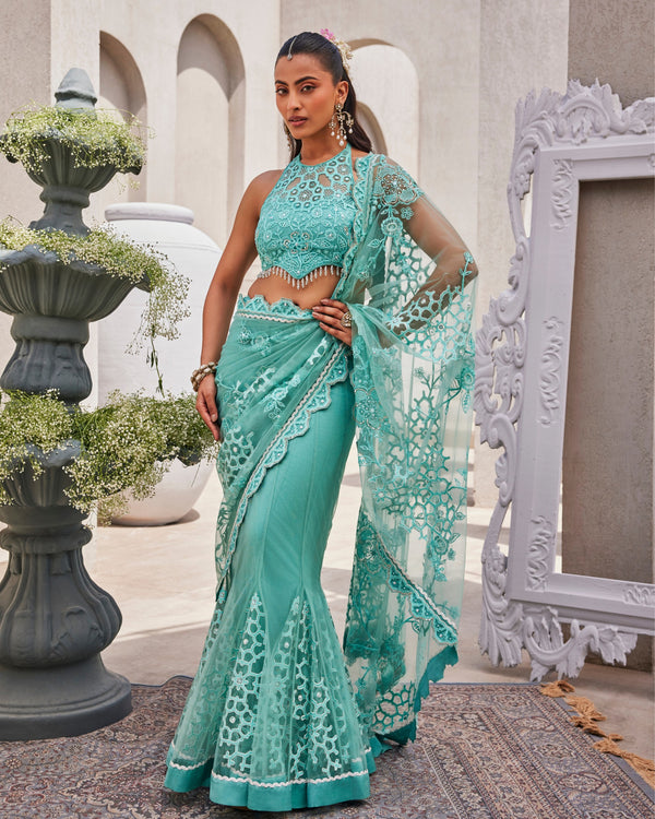 Iconic Retro Net Saree