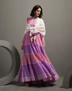 Lilac Blush Malai Chanderi Dress Set
