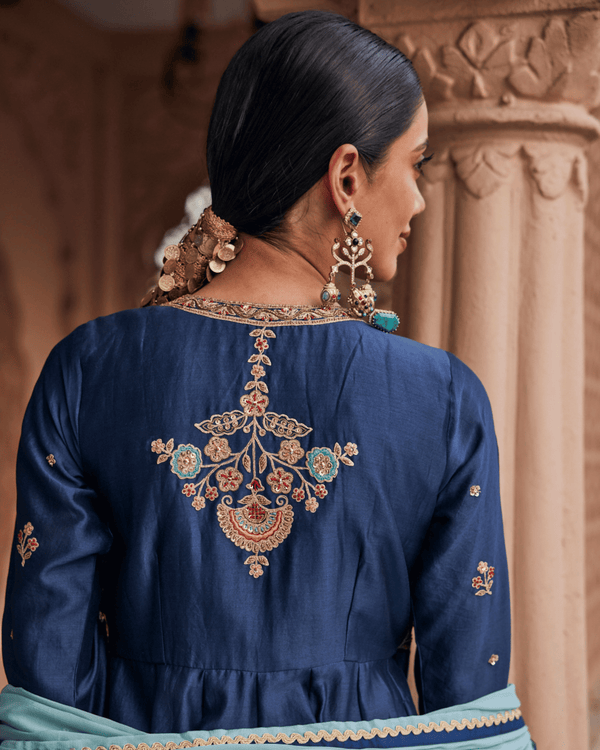 Emerald Blue Anarkali Set