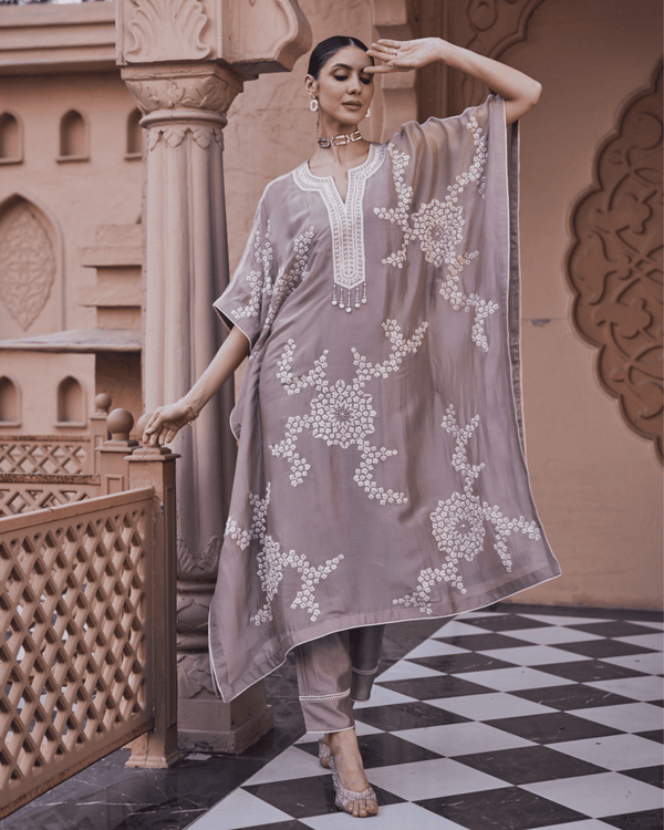 Dove Grey Kaftan Set
