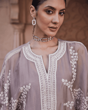 Dove Grey Kaftan Set