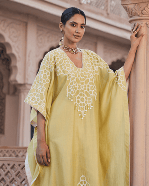 Lemon Gaze Yellow Kaftan Set