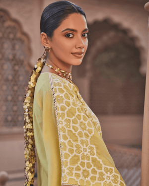 Lemon Gaze Yellow Kaftan Set