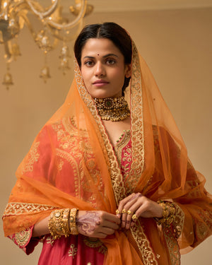Umber Chanderi Silk Lehenga
