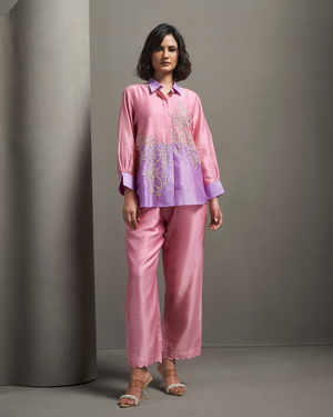 Petal Pink Chanderi Silk Co-ord Set