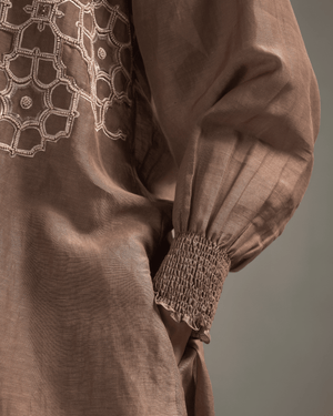 Cocoa Thread Linen Shirt Co-ord Set