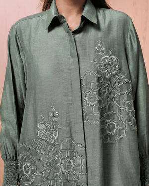 Pigeon Blue Linen Shirt Co-ord Set