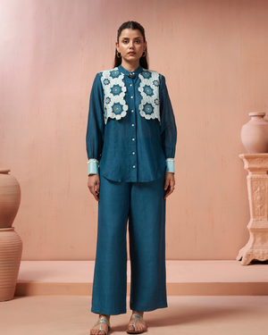 Midnight Blue Linen Shirt Co-ord Set