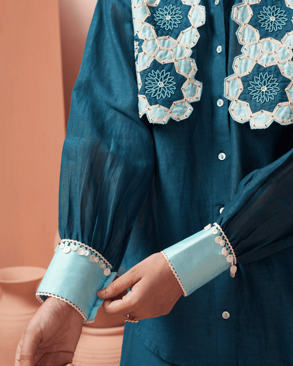Midnight Blue Linen Shirt Co-ord Set