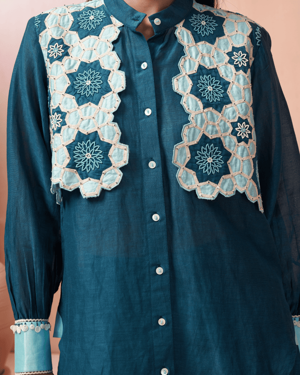 Midnight Blue Linen Shirt Co-ord Set