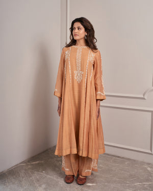 Coral Malai Chanderi Suit Set