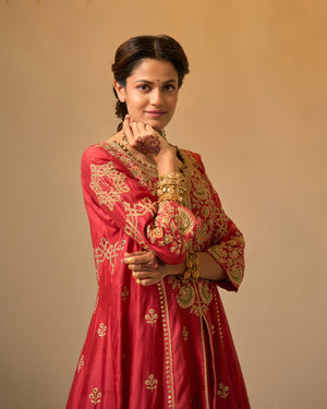 Umber Chanderi Silk Lehenga