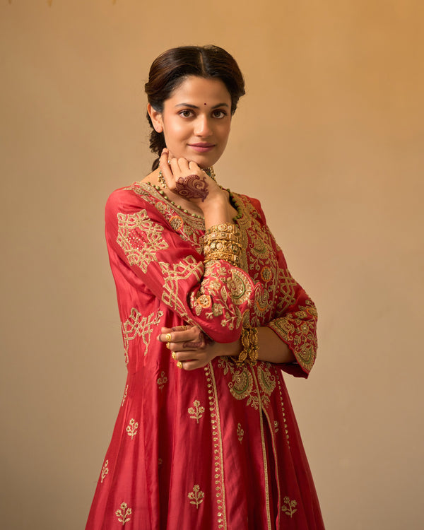 Umber Chanderi Silk Lehenga