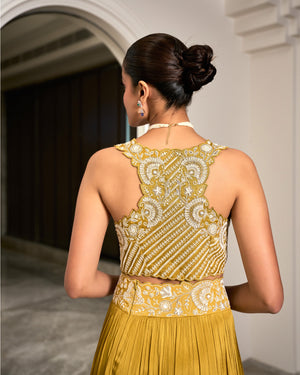 Mustard Cape Lehenga