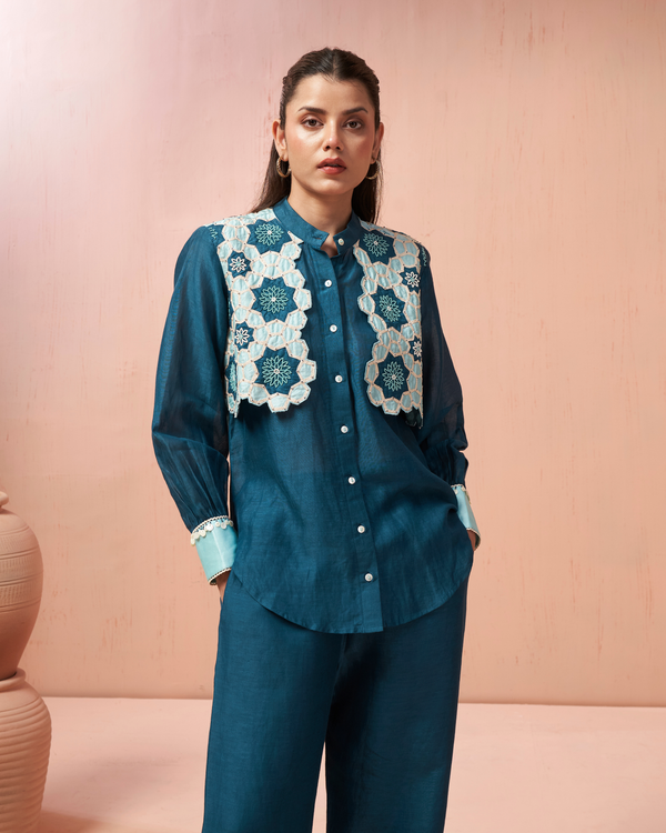 Midnight Blue Linen Shirt Co-ord Set