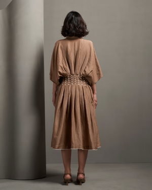 Chocolate Shell Linen Dress