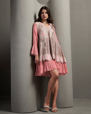 Dove Grey Malai Chanderi Dress