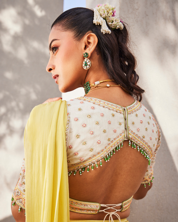 Lemon Pop Drape Saree