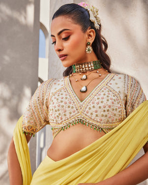 Lemon Pop Drape Saree